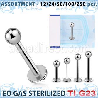 ublk470 surtido piercings surtido 250 50 piercings esterilizados labrets titanio g23 bola 3mm 6mm 16mm al por mayor