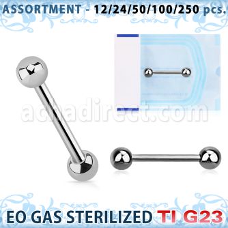 ublk482 surtido piercing surtido 250 50 piercings esterilizados barbells pezon titanio g23 bolas 5mm al por mayor