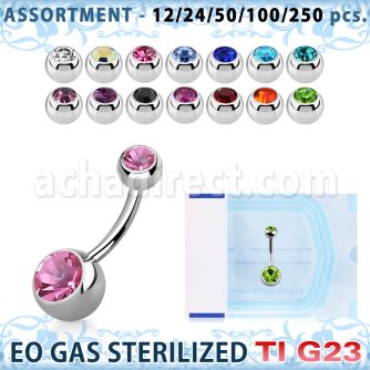 ublk484 surtido piercigs surtido 250 50 piercings esterilizados piercing ombligo titanio g23 bolas joya bisel 5 8mm venta