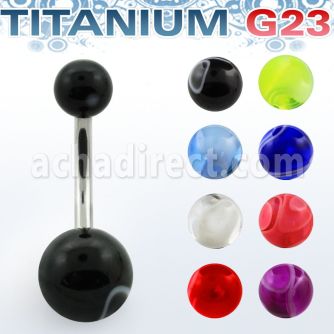 ubnmb piercing ombligo titanio g23 bolas acrilicas marmoladas 5 8mm distribuidor mayorista
