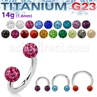 ucbfr4 barbell circular titanio g23 bolas multi cristal ferido 4mm mayorista