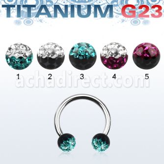 ucbfr5e barbell circular titanio g23 bolas multi cristal 5mm colores distribuidor mayorista