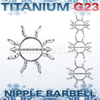 ucnp104 pezonera sol estilo janet jackson barbell titanio g23 conos 5mm distribuidor mayorista