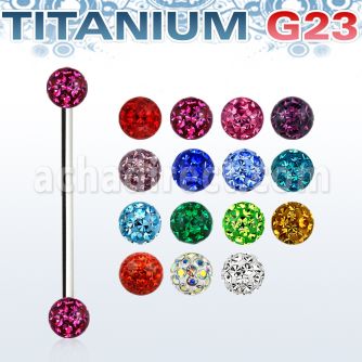 uinfr5 barbell industrial titanio g23 bolas multi cristal ferido 5mm distribuidor