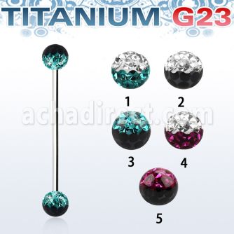 uinfr5e barbell industrial titanio g23 bolas multi cristal 5mm colores distribuidor mayorista