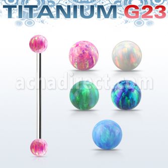 uinop5 barbell industrial titanio g23 bolas opalo 5mm distribuidor