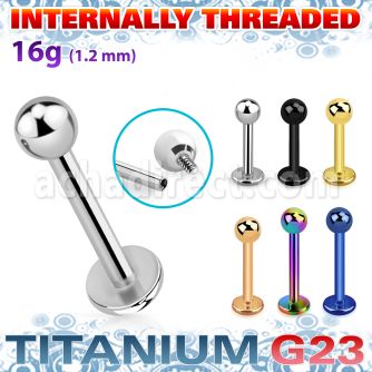 ulbb3in titanium g23 internally threaded labret 3mm ball