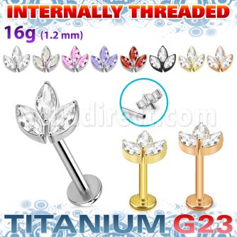 ulbin30 titanium g23 labret leaf top marquise cz internal