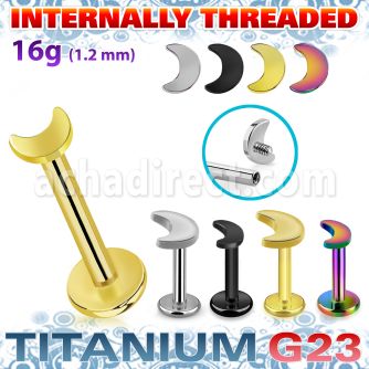 ulbin5 titanium g23 internally threaded labret 3mm flat