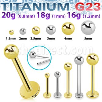 ulbnob titanium threadless push pin labret ball top