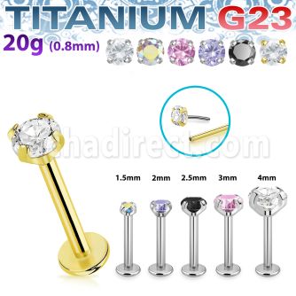 ulbpispz20 titanium g23 labret 20g threadless push pin top