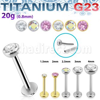 ulbpisz20 titanium g23 labret 20g threadless push pin top
