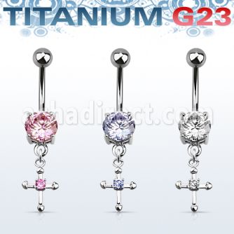 umcdz14s piercing ombligo titanio g23 bolas joya bisel 5mm 8mm cruz zirconia centro 10mm venta