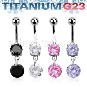 umcdz407 piercing ombligo titanio g23 bola joya bisel 5 8mm zirconia redonda 8mm 10mm mayorista