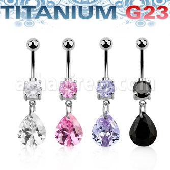 umcdz409 piercing ombligo titanio g23 bolas joya bisel 5mm 8mm zirconia pera 11x9mm 10mm mayorista