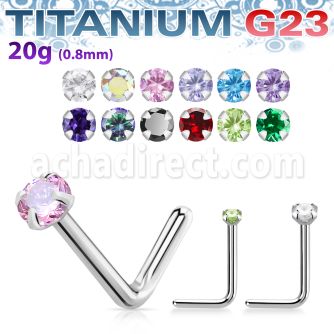 unlzr high polished titanium g23 nose stud 2mm color