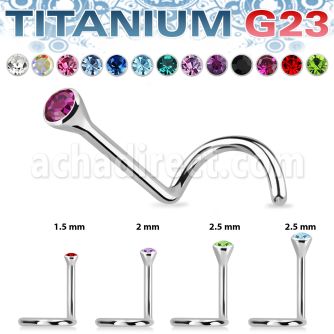 unsc piercing nariz l titanio g23 1mm cristal redondo bisel distribuidor mayorista