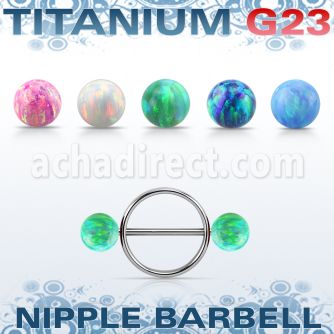uonpe6 pezonera pezon redonda acero quirurgico barbell titanio g23 bolas opalo sinteticas 6mm distribuidor mayorista