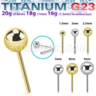 upinb titanium threadless push pin top ball