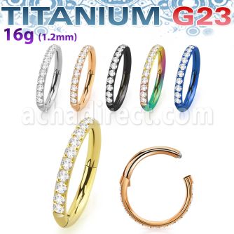 usgsh10 titanium g23 hinged segment ring 16g cnc set cz