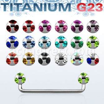 usudca barbell superficial industrial titanio g23 90 grados bolas multi cristal 5mm distribuidor