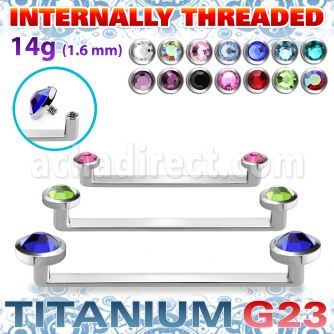 usudjfi titanium surface barbell flat crystals internal