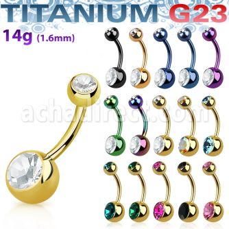 utbn2cg piercing ombligo titanio g23 anodizado bolas joya bisel 5mm 8mm distribuidor mayorista