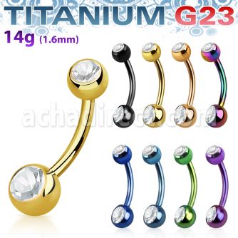 utbn2cs piercing ombligo titanio g23 anodizado bolas joya bisel 5mm 6mm mayorista