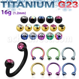 utcbe2c barbell circular titanio g23 anodizado bolas joya bisel 3mm mayorista