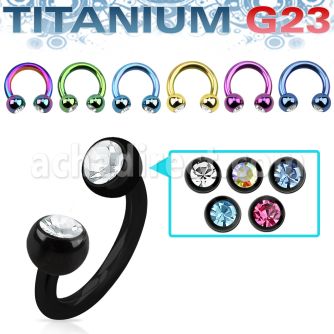 utcbjb4 barbell circular titanio g23 anodizado bolas joya 4mm cristal bisel al por mayor