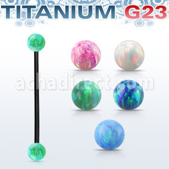 utinop5 barbell industrial titanio g23 anodizado bolas opalo 5mm al por mayor