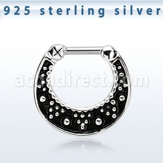 vsepfb14 septum clip plata 925 detalles negro barra cierre acero 316l distribuidor