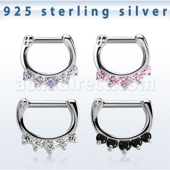 vsepq14 septum clicker plata 925 barra cierre acero 316l 1 zirconia 4 zirconia barra 14 516 6mm 8mm venta