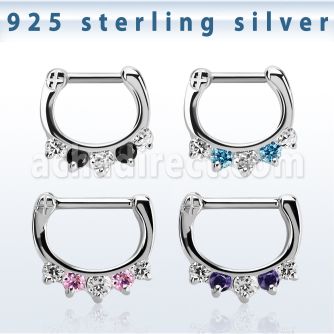 vsepqx16 septum clicker plata 925 barra cierre acero 316l 1 zirconia 4 zirconia colores alternos barra 14 516 6mm 8mm distribuidor