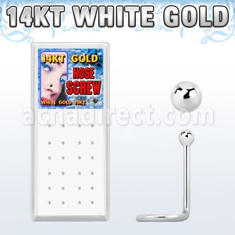 wgscb caja display 24 piercing nariz l oro blanco 14 kts 0 6mm bolas oro blanco liso 1 5mm distribuidor