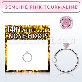 whge3 aro nariz oro blanco 14 kts 0 6mm turmalina rosa autentica 2mm al por mayor