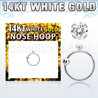 whz15 aro nariz oro blanco 14 kts bola cierre zirconia redonda clara 1 5mm mayorista