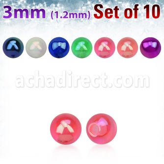 xabuvb3 set 10 bolas acrilicas recubrimiento ab 3mm rosca mayorista