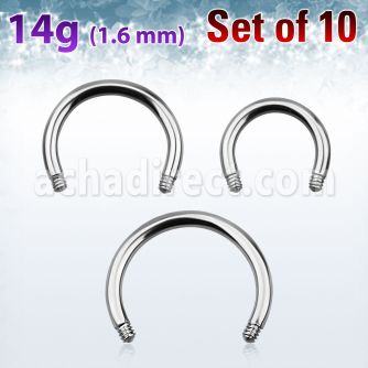 xcb14g pack 10 barras barbell circular acero 316l brillo espejo venta