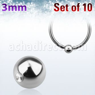 xdpb3 pack 10 bolas hendiduras acero 316l brillo espejo 3mm anillos cierre bola puede utilizarse lados distribuidor mayorista
