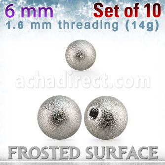 xfobal6 pack 10 bola acero quirurgico 6mm superficie efecto esmerilado rosca distribuidor mayorista