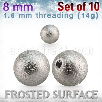 xfobal8 pack 10 bola acero quirurgico 8mm superficie efecto esmerilado rosca venta