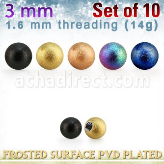 xfobt3g pack 10 bola acero 316l pvd 3mm superficie efecto esmerilado rosca distribuidor