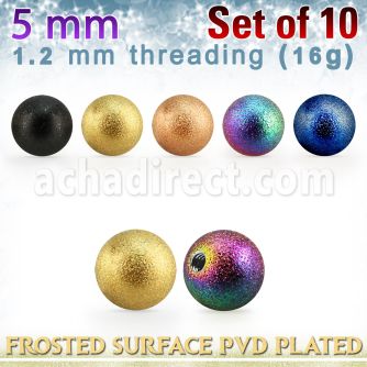 xfobt5s pack 10 bola acero 316l pvd 5mm superficie efecto esmerilado rosca distribuidor