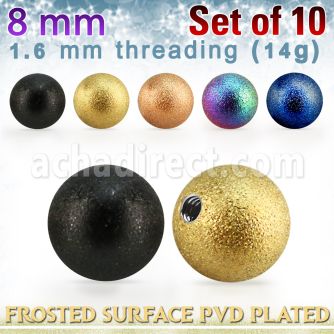 xfobt8g pack 10 bolas acero 316l pvd 8mm superficie efecto esmerilado rosca distribuidor mayorista