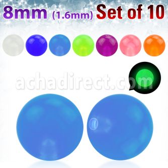 xglb8 pack 10 bolas acrilicas brillan oscuridad 8mm rosca distribuidor