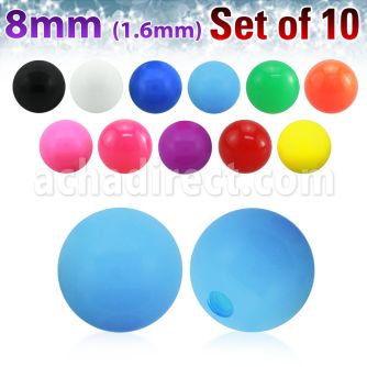 xsab8 set 10 bolas acrilicas 8mm colores solidos rosca venta