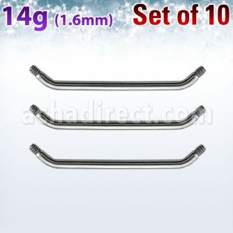 xsub14g pack 10 barras barbell superficial industrial acero 316l brillo espejo 45 grados 19mm 38mm distribuidor mayorista