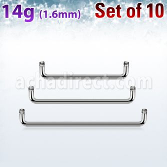 xsud14g pack 10 barras barbell superficial industrial acero 316l brillo espejo 90 grados mayorista