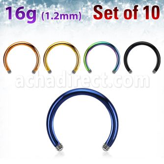 xtcb16g pack 10 barras barbells circulares acero 316l anodizado rosca al por mayor